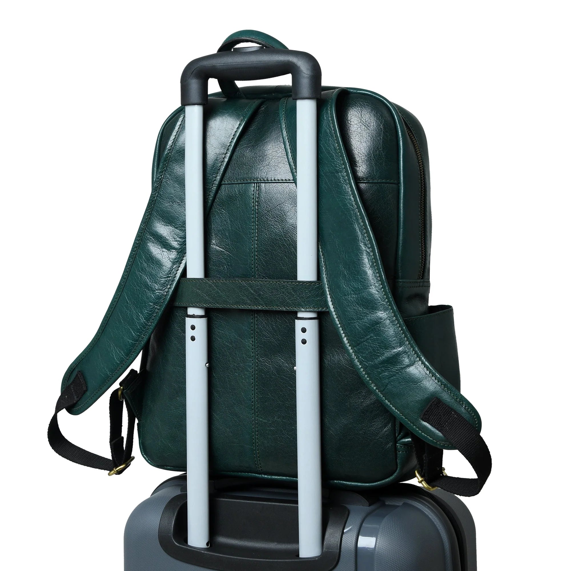 Classic Green Leather Daypack