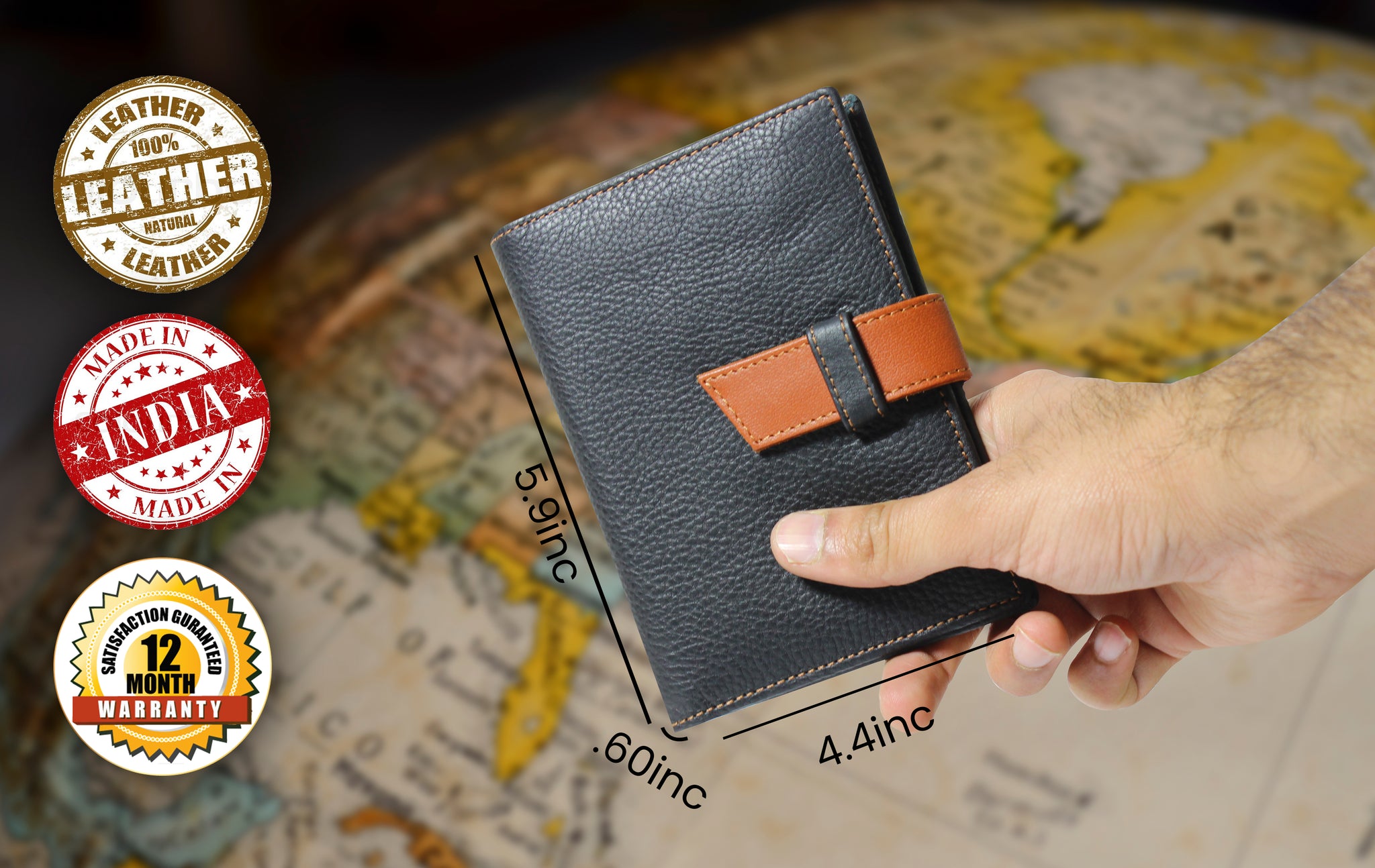 HUBEN® Premium Travel Passport Holder RFID Protected