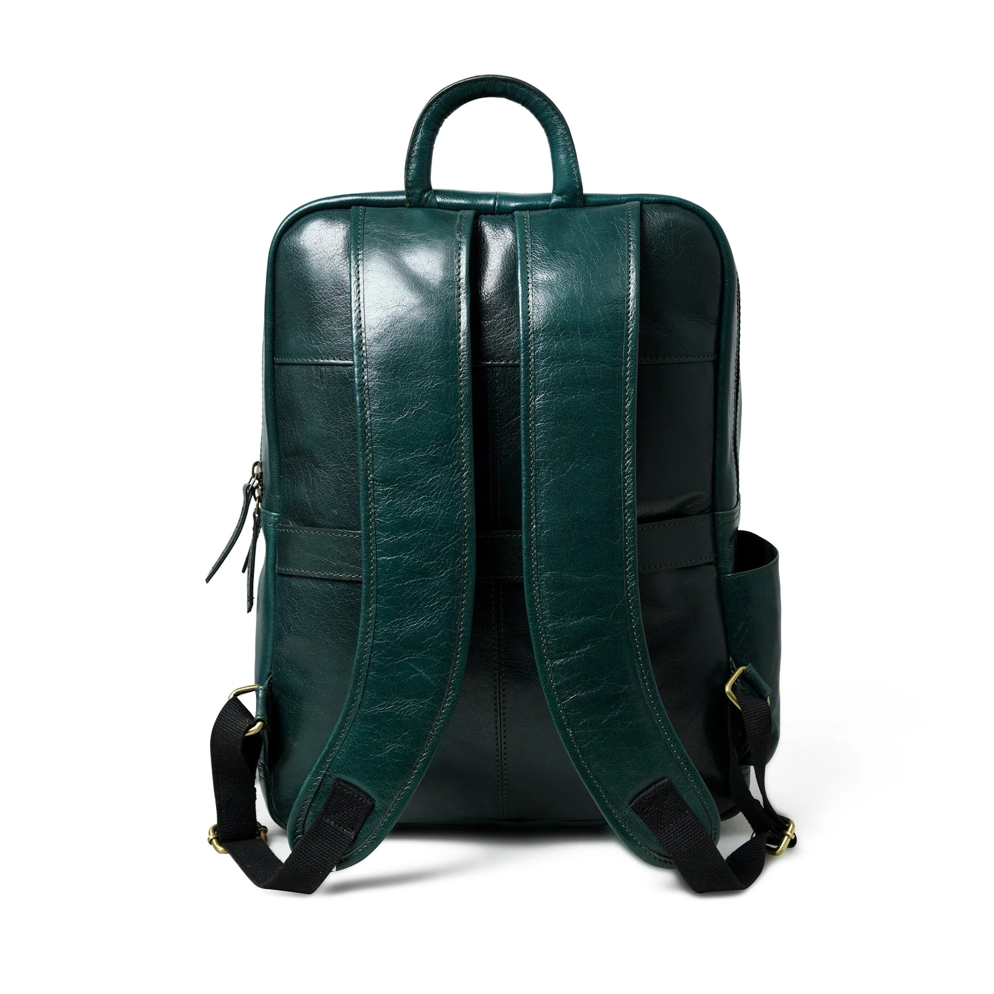 Classic Green Leather Daypack