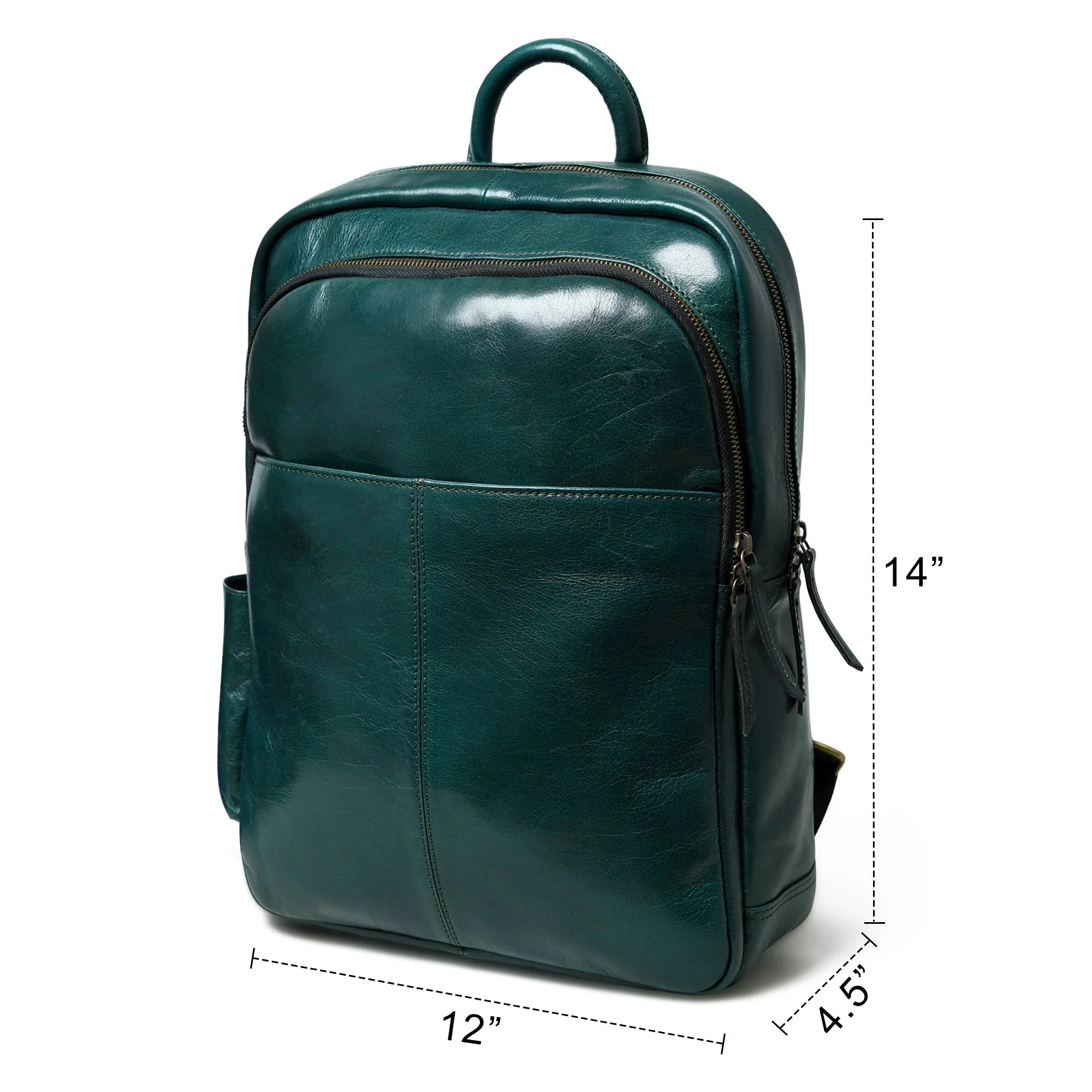 Classic Green Leather Daypack