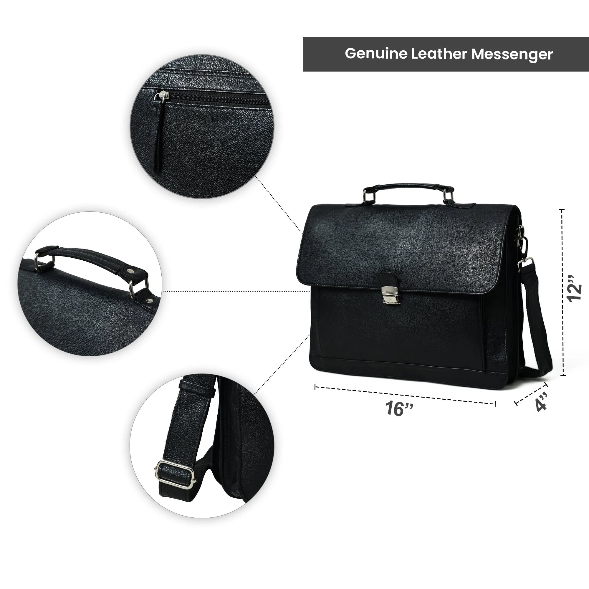 Professional Leather Laptop Briefcase