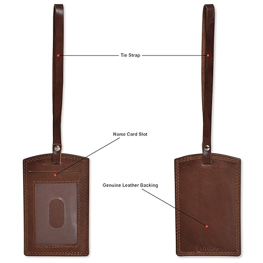 Leather Luggage Tag Brown