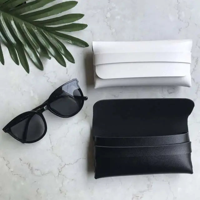 Black Leather Sunglass Case