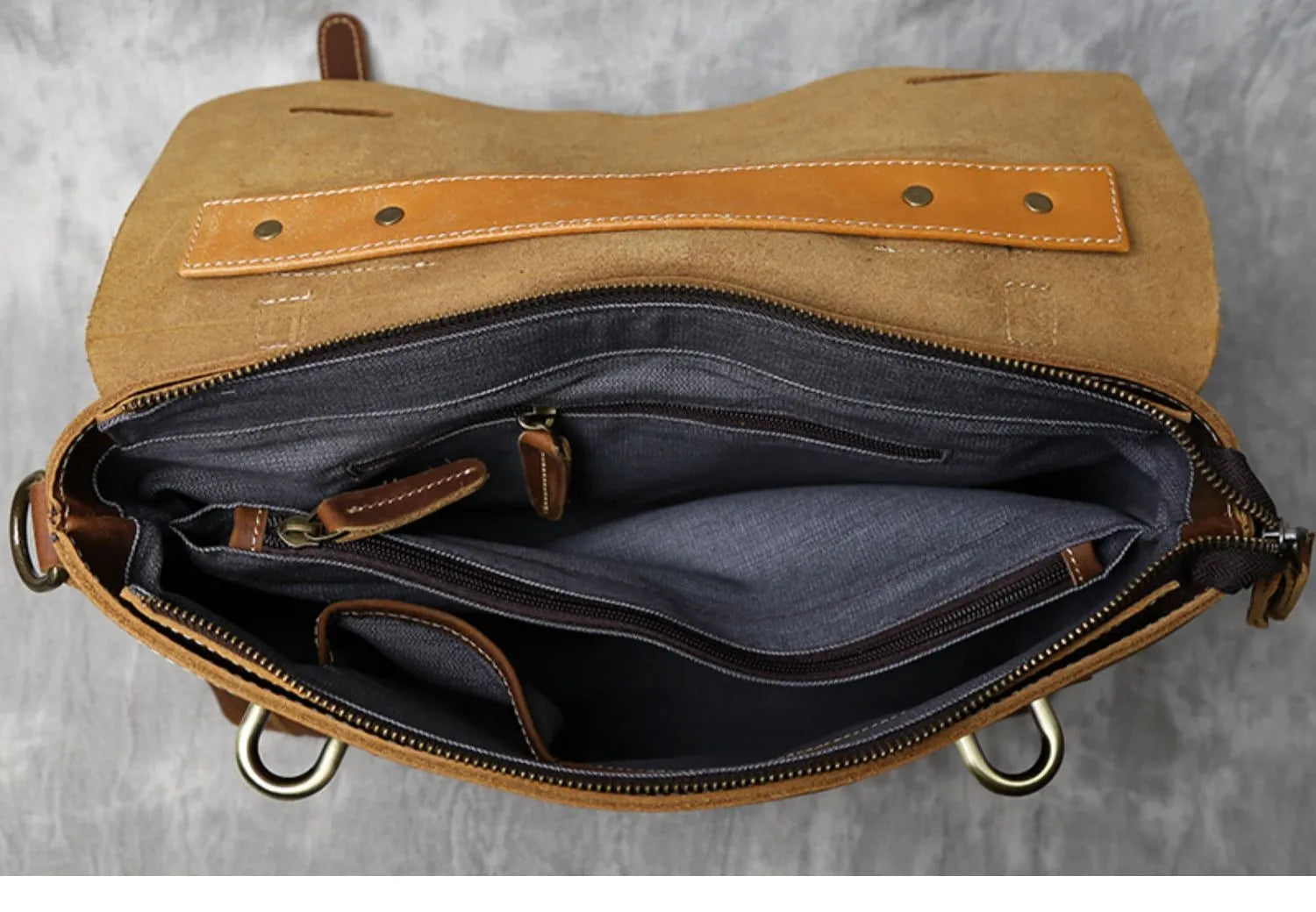 Classic Vintage Leather Messenger Laptop Bag