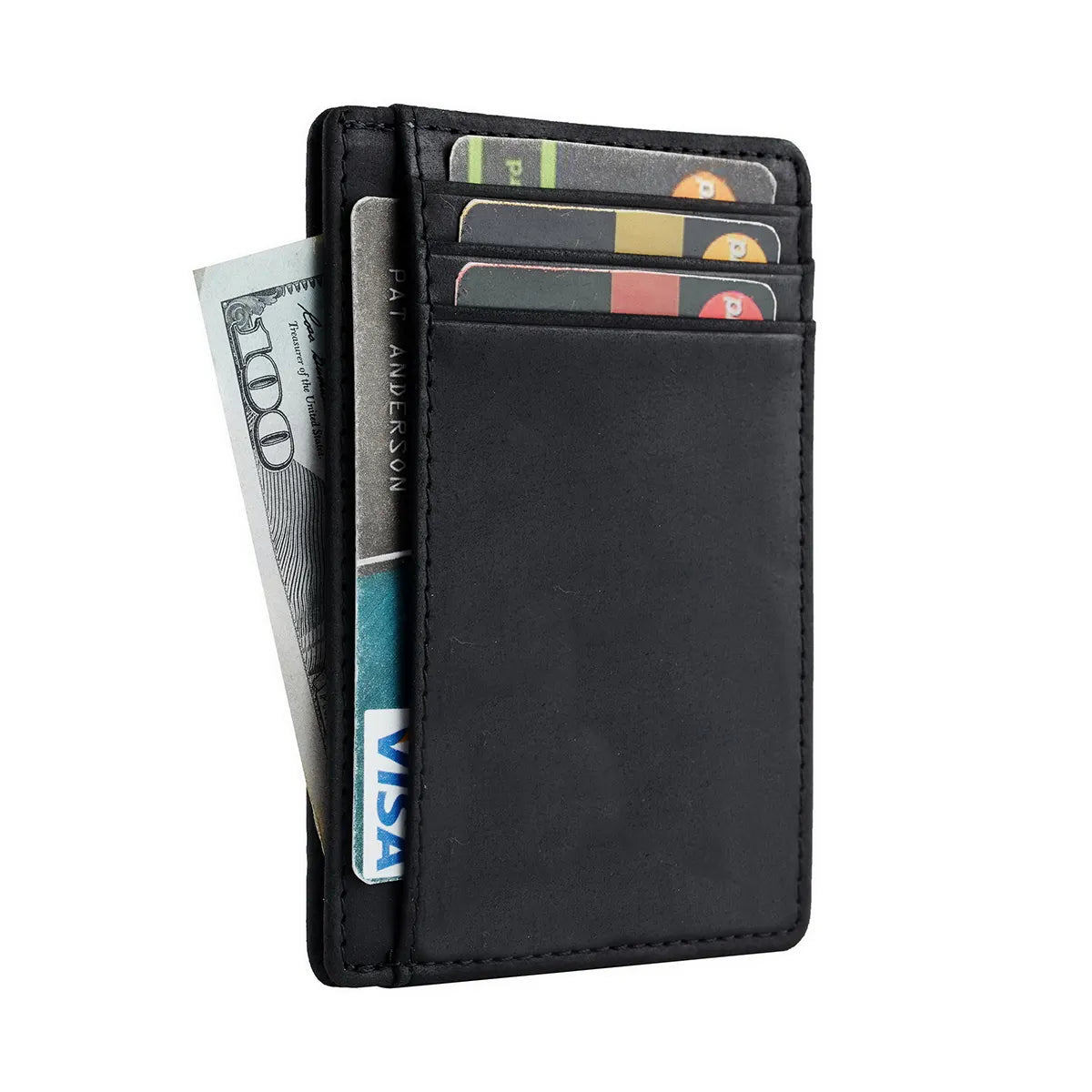 Sleek Leather Card Holder: Compact and Convenient