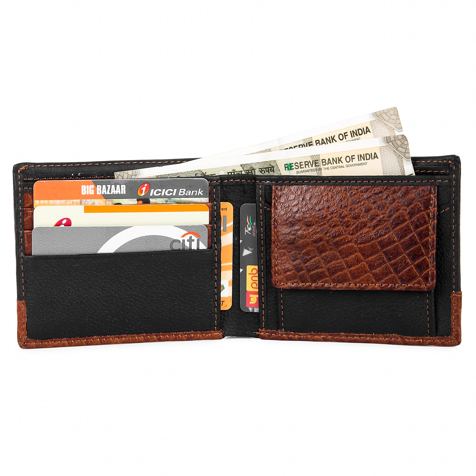 Men's Leather Wallet & Keychain Gift Set