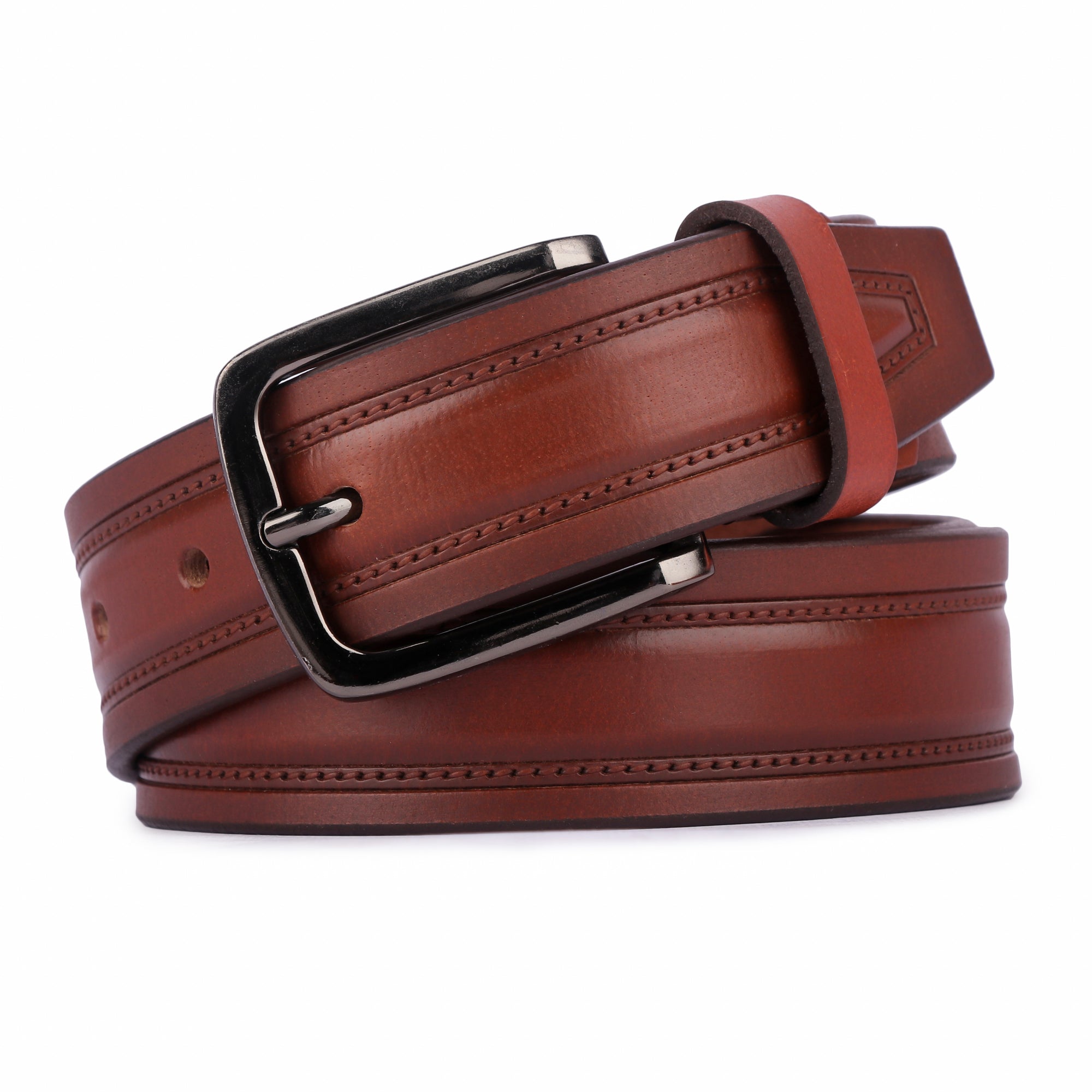 Brown Leather Men's Belt