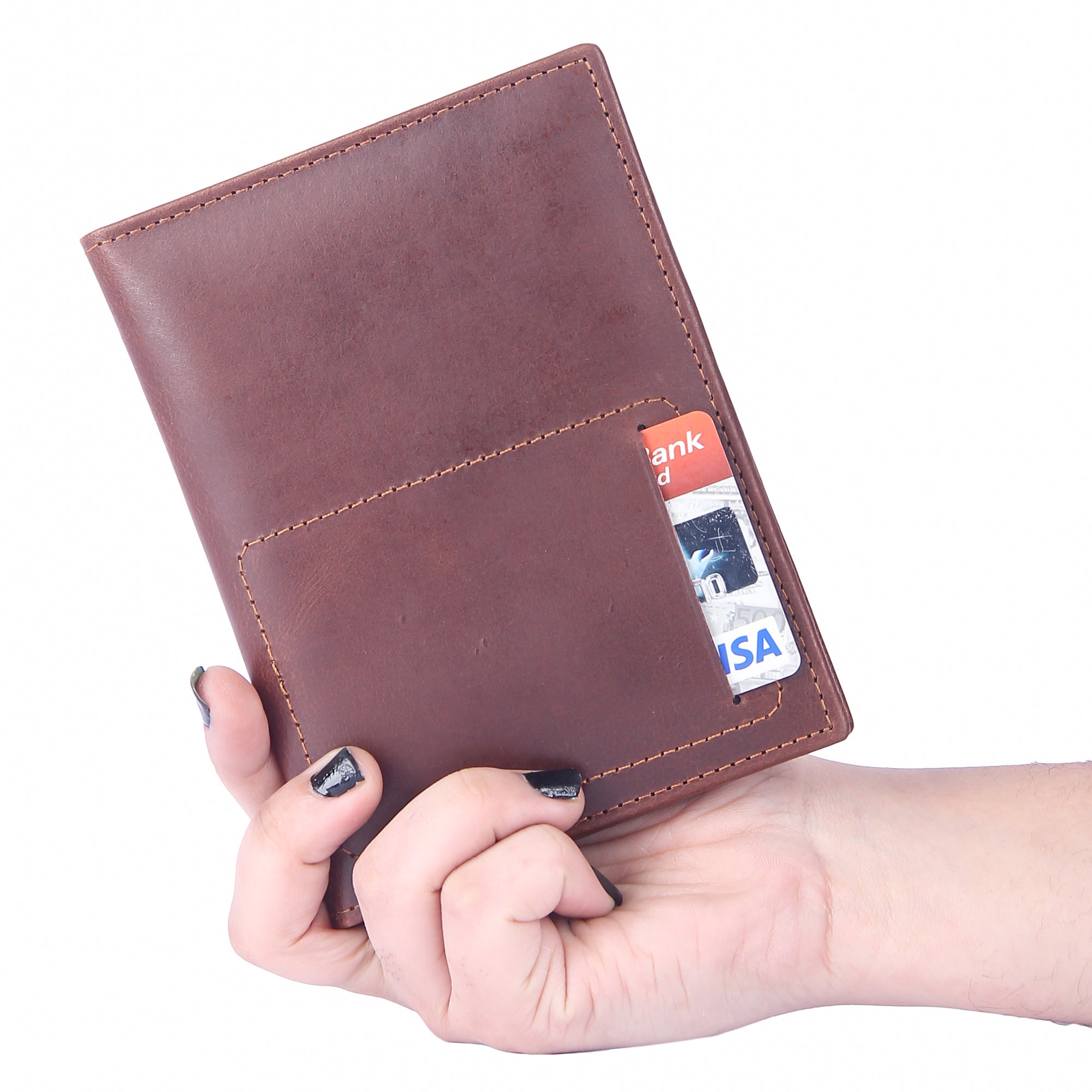 RFID Passport Holder Wallet (Natural Brown Edition)