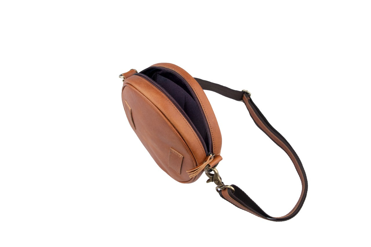 Round Stylish Leather Sling Bag