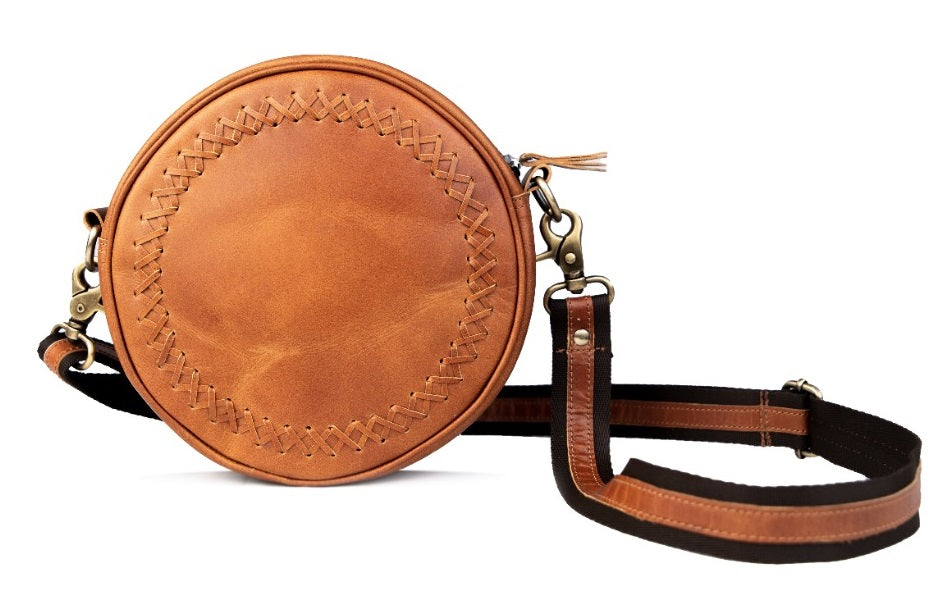 Round Stylish Leather Sling Bag