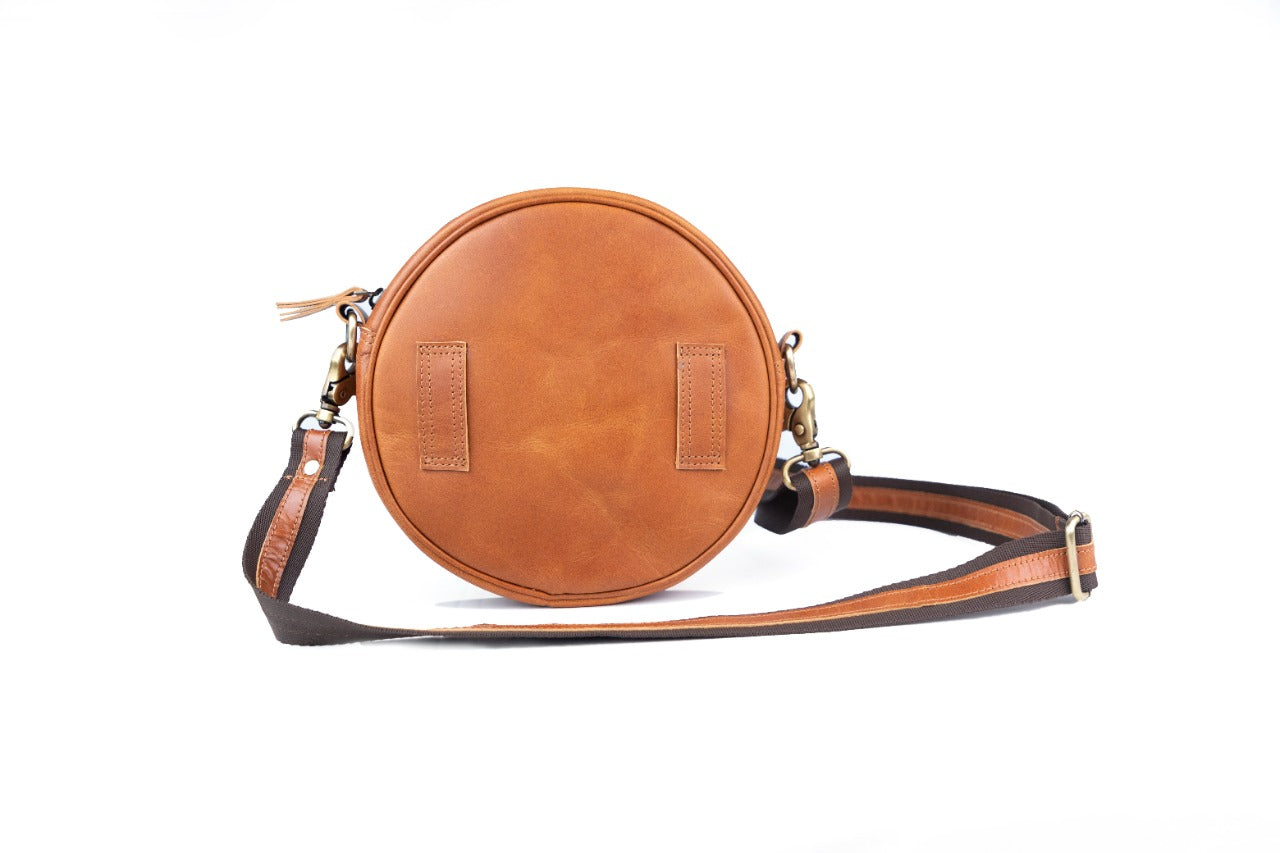 Round Stylish Leather Sling Bag