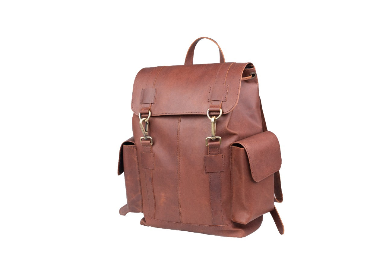 Premium Leather Travel Backpack