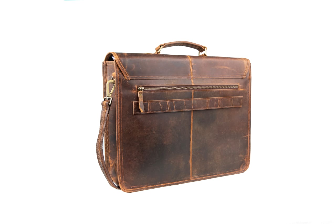 Premium Vintage Leather Laptop Messenger Bag