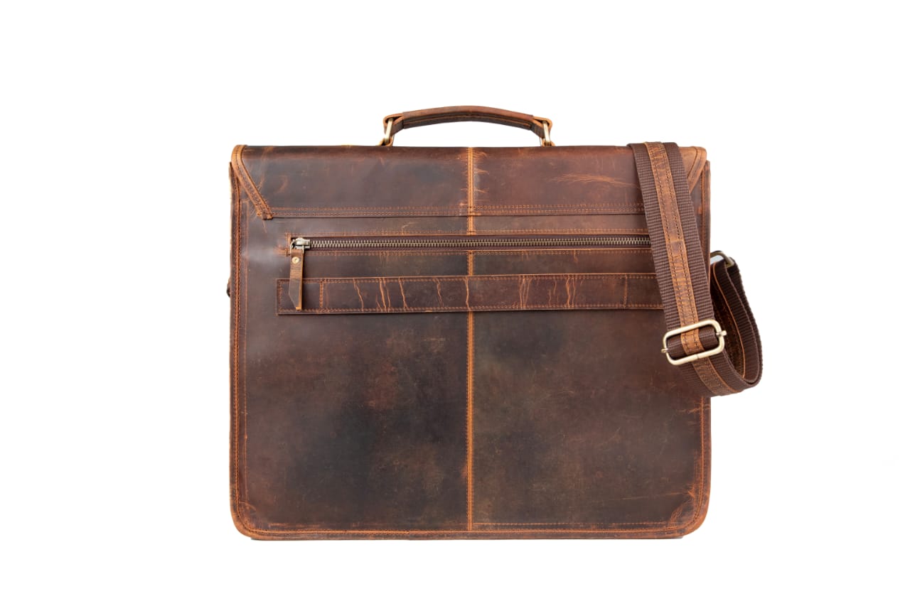 Premium Vintage Leather Laptop Messenger Bag