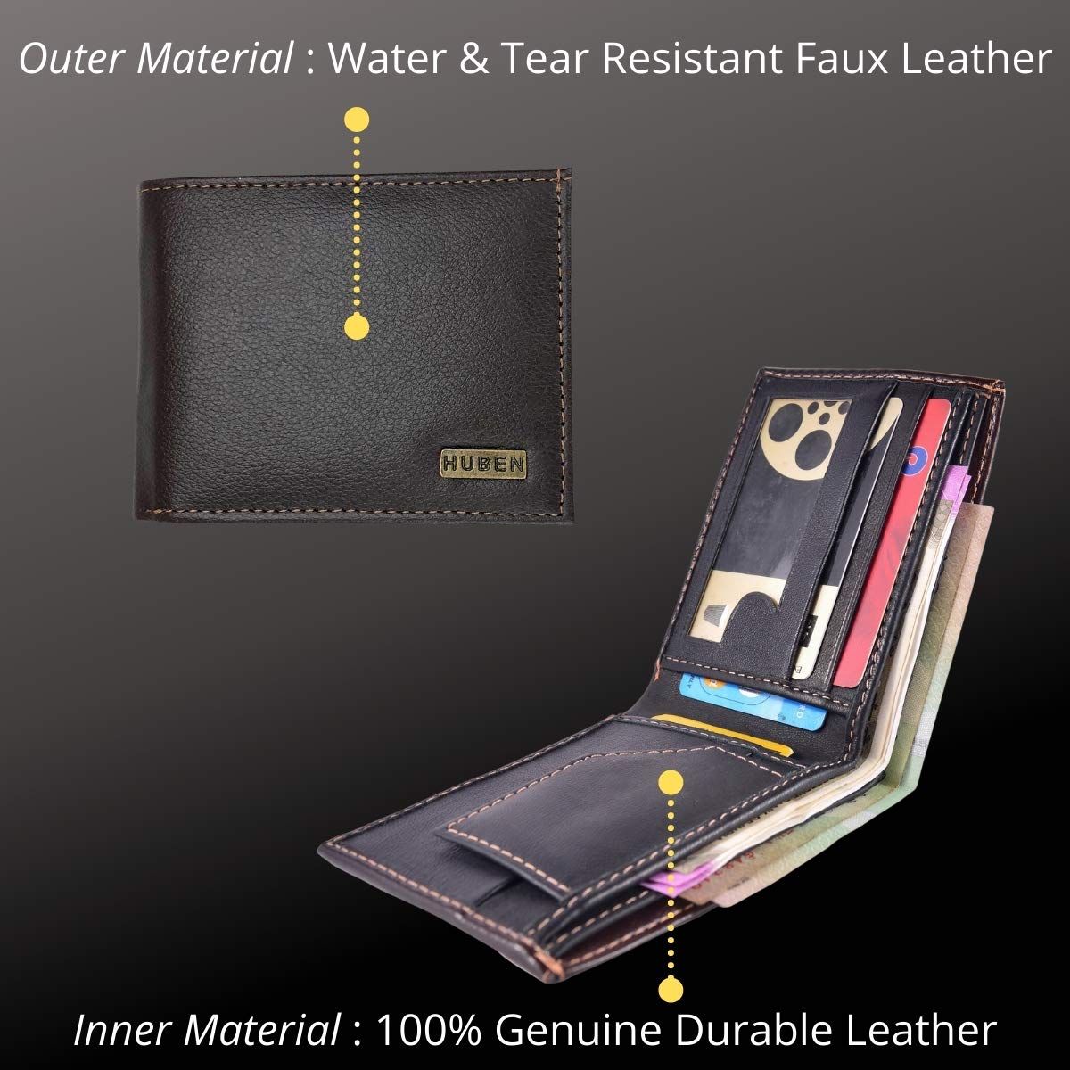 HUBEN® Classic Bi Fold Featherweight Wallet