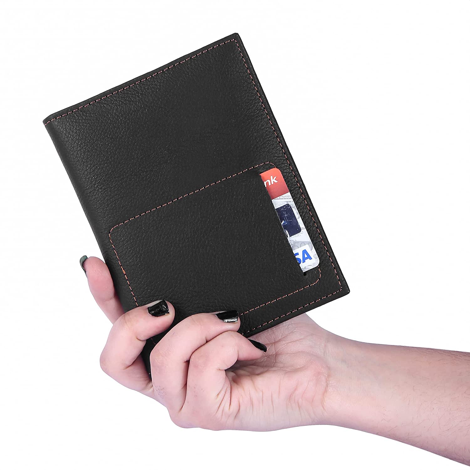 RFID Travel Passport Holder Wallet (Carbon Black Edition)